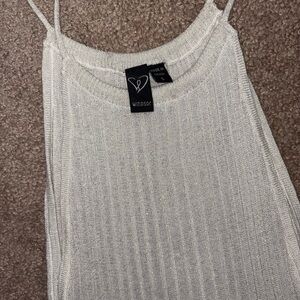 Windsor Silver / White Knit Camisole Dress